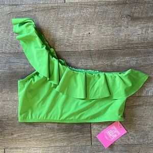 NWT Liberty & Justice One shoulder Ruffled Bikini Top